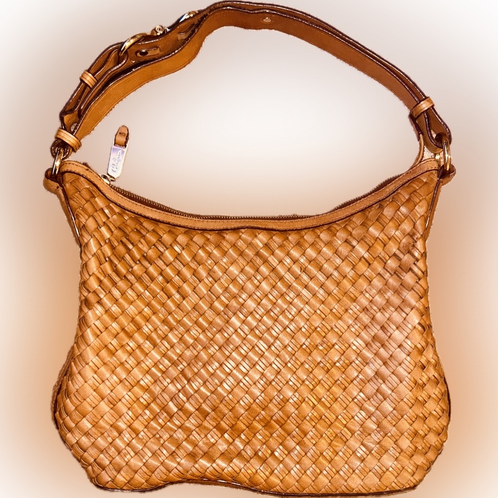 Cole Haan Woven Brown Hobo Bag